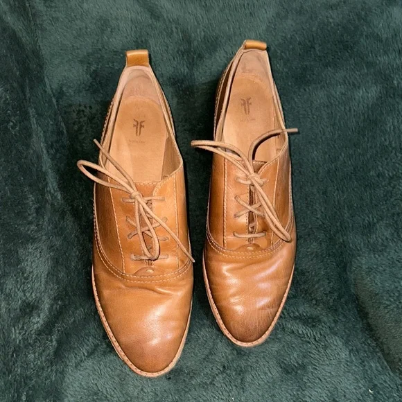 Leather Frye Oxfords Frye Shoes Frye Womens Brown Leather Laceup